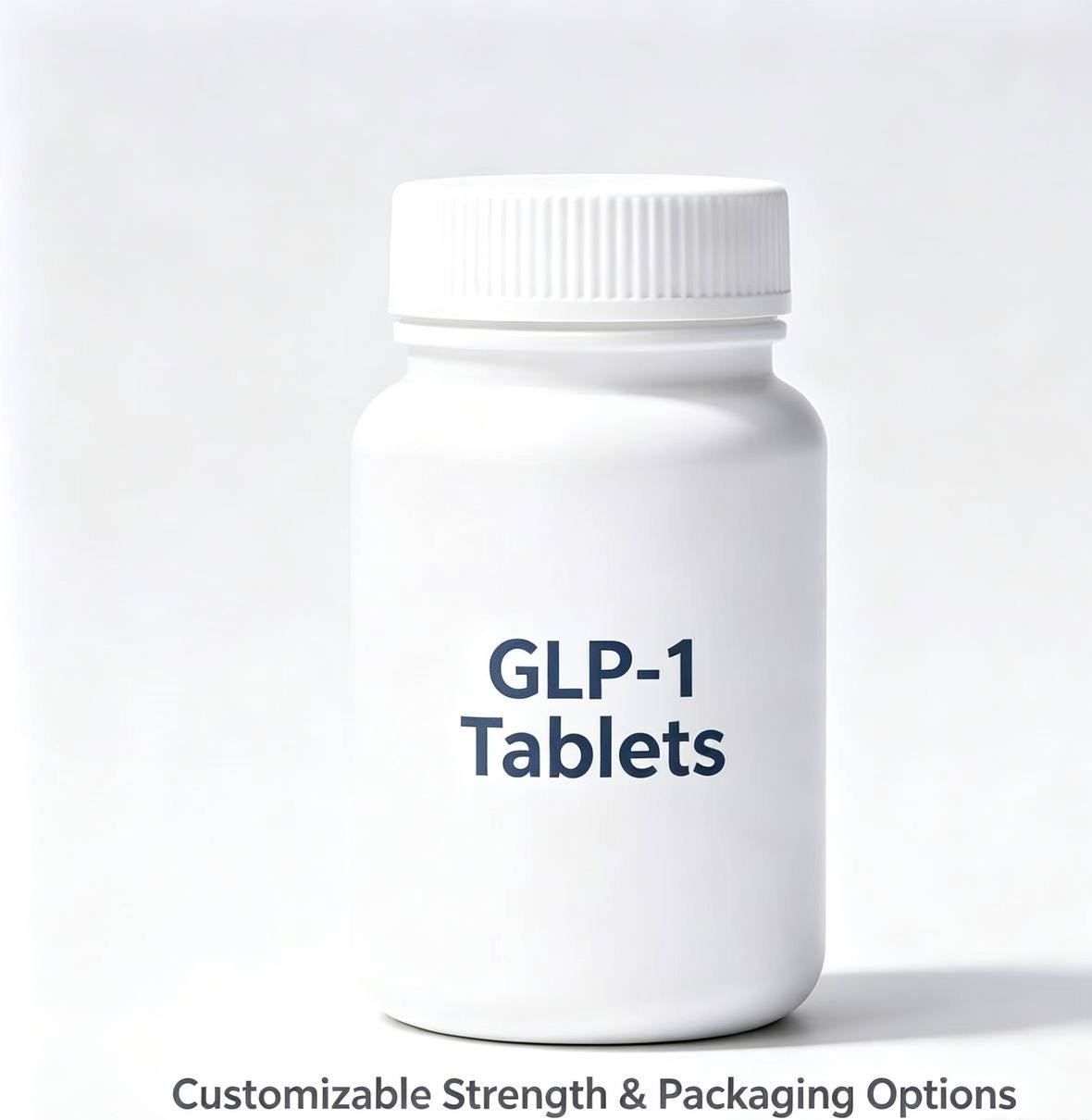 GLP-1 oral tablets bottle with customizable packaging options